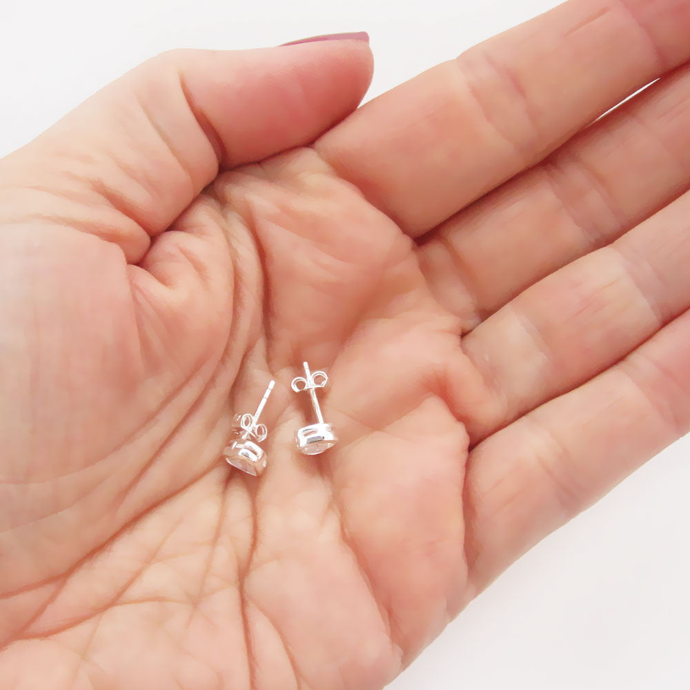 Calista Silver Cubic Zirconia Heart Earrings