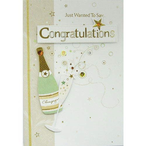 Champagne Popping Congratulations Card