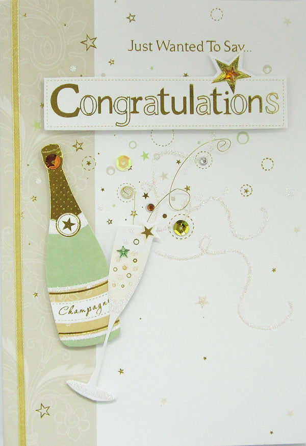 Champagne Popping Congratulations Card