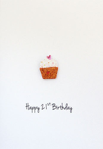 Cupcake 21st Handmade Birthday Card