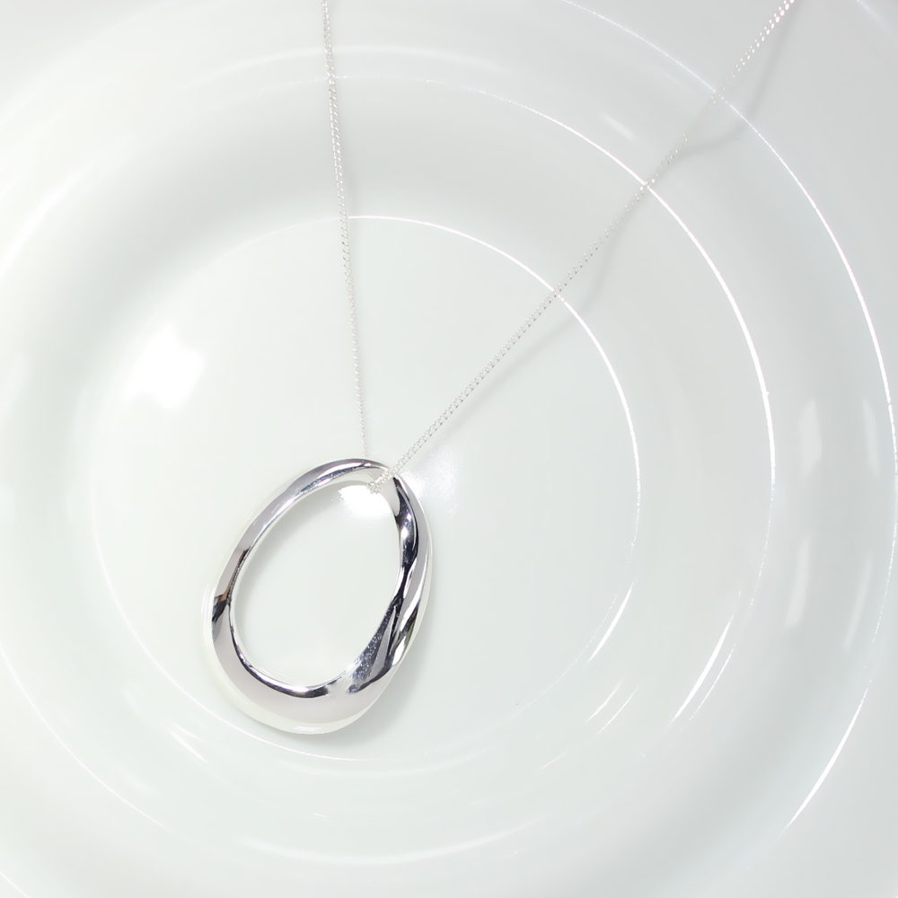 Endless Love Oval Silver Pendant