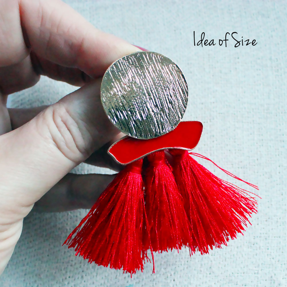 Fire and Ice Red Tassel Earrings