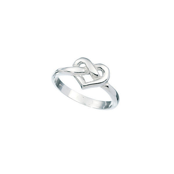  Knotted Celtic Heart Ladies Silver Ring