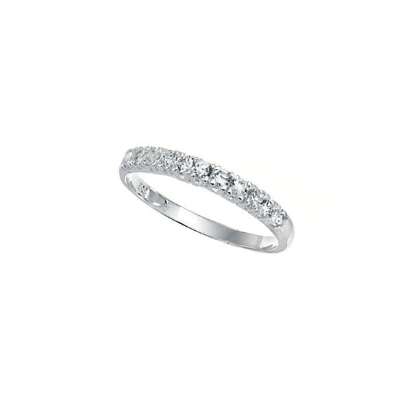 Ladies Sterling Silver Cubic Zirconia Half Eternity Ring