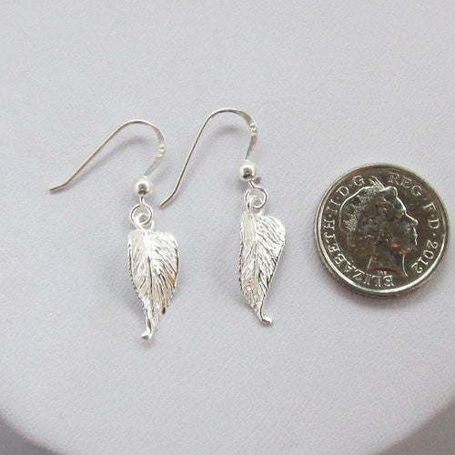 Etched Sterling Silver Leaf Earrings