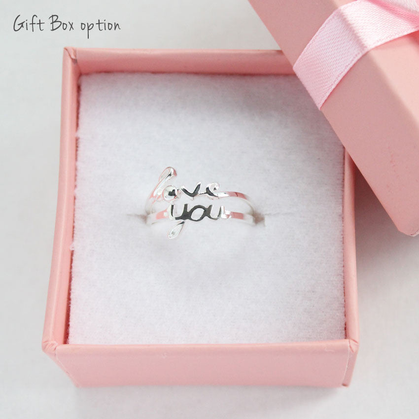 Love You Sterling Silver Ring Set