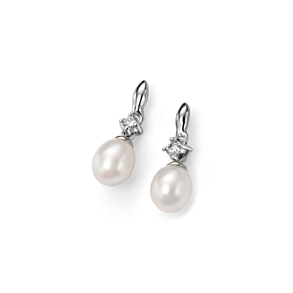 Tiny Teardrop White Pearl Earrings