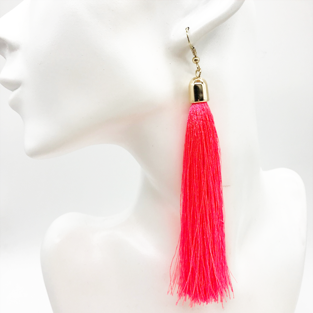 Pink Flamingo Tassel Earrings 