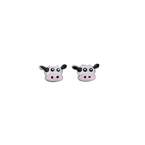 Sterling Silver Cow Stud Earrings
