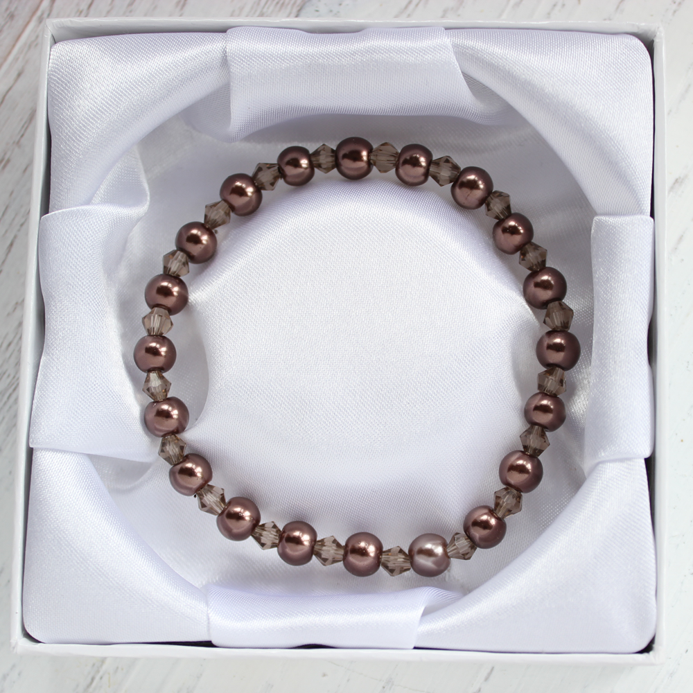 Dark Chocolate Pearl Handmade Bracelet