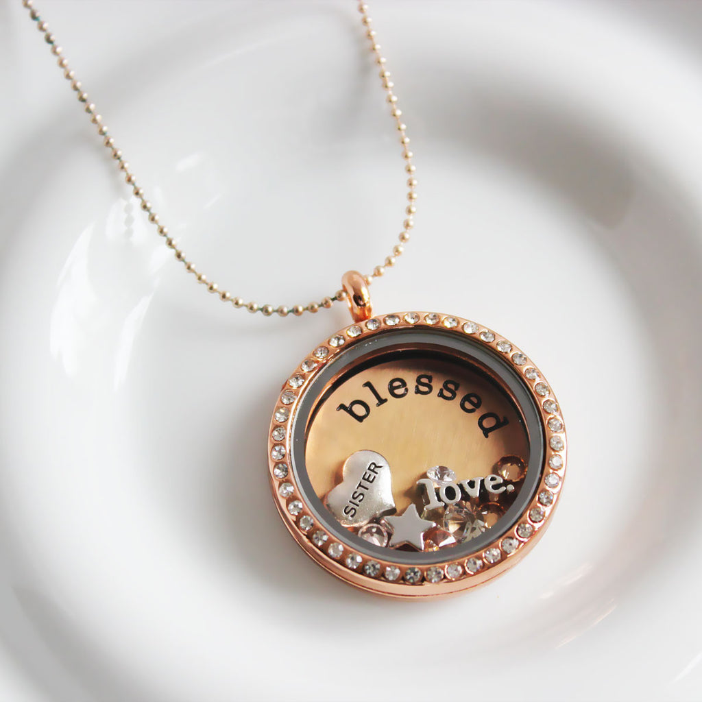 Blessed Sister Love Memory Locket with Floating Charms