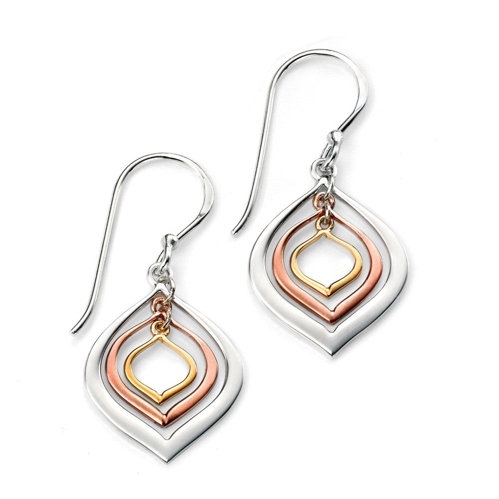 Sands of Time Gold and Silver Drop Earrings