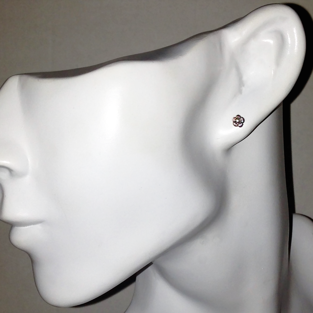 Mini Silver Flower Stud Earrings
