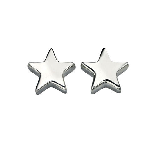 Single Star Sterling Silver Earrings