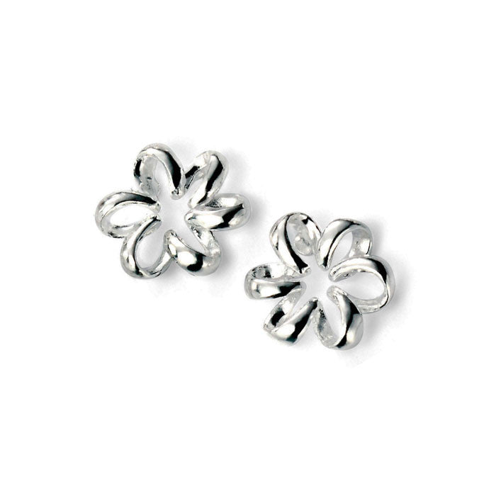 Elements Silver Rhodium Plated Flower Earrings