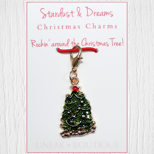 Traditional Rockin Christmas Tree Clip Charm