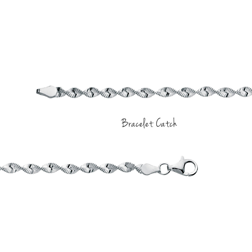 Twisted Link Sterling Silver Bracelet