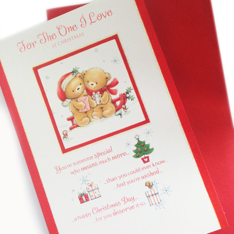 Two Bears For The One I Love Christmas Card