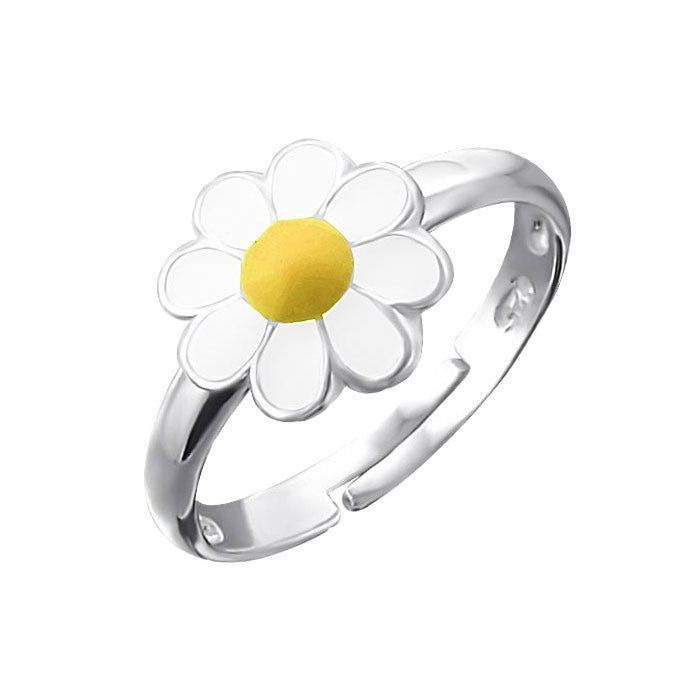 Sterling Silver Daisy Flower Girls Ring