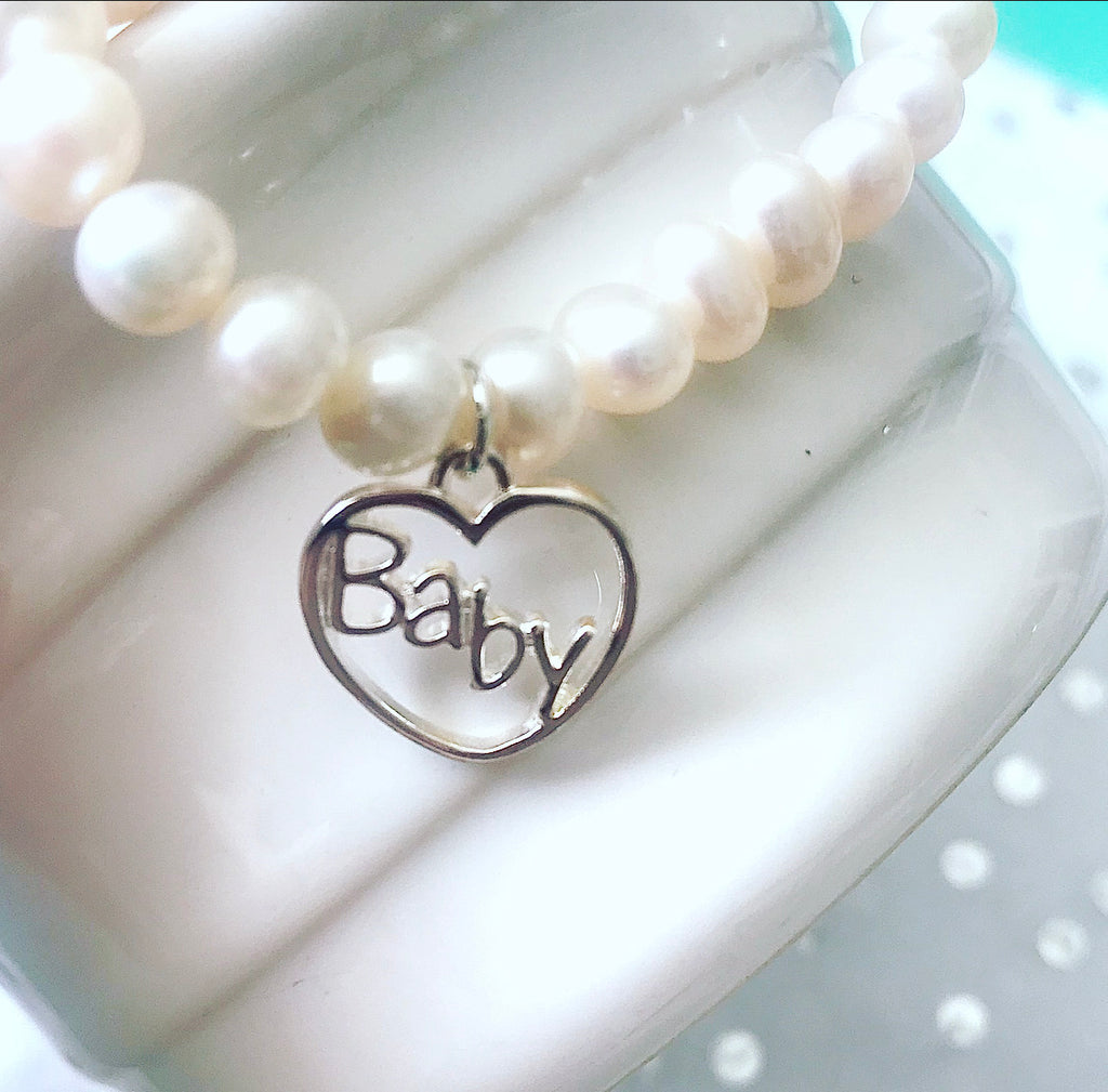 Baby Pearl Heart Bracelet 