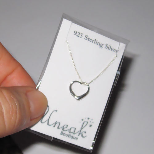 Small Tiffany Style Silver Heart Necklace