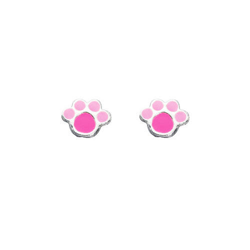 Pink Paws Stud Earrings