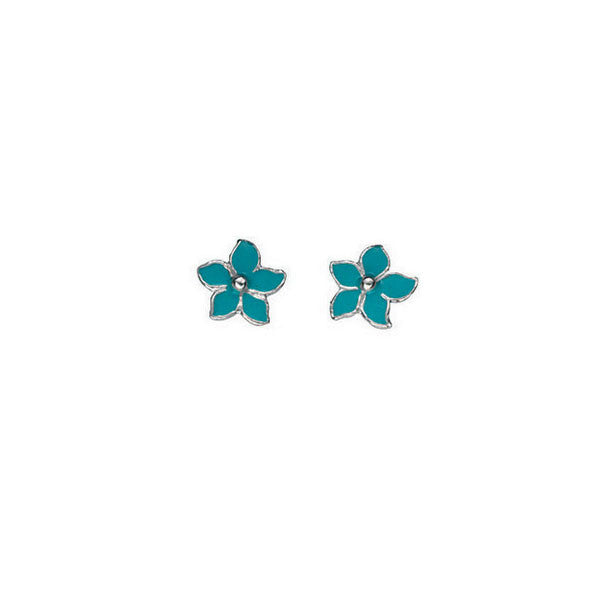 Turquoise Enamel Pointy Daisy Stud Earrings