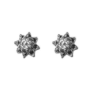 Star Flower Marcasite Earrings with Clear Cubic Zirconia