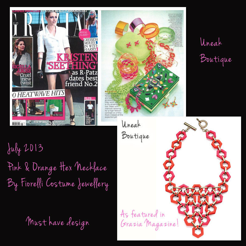 Fiorelli Pink and Orange Resin Bib Necklace