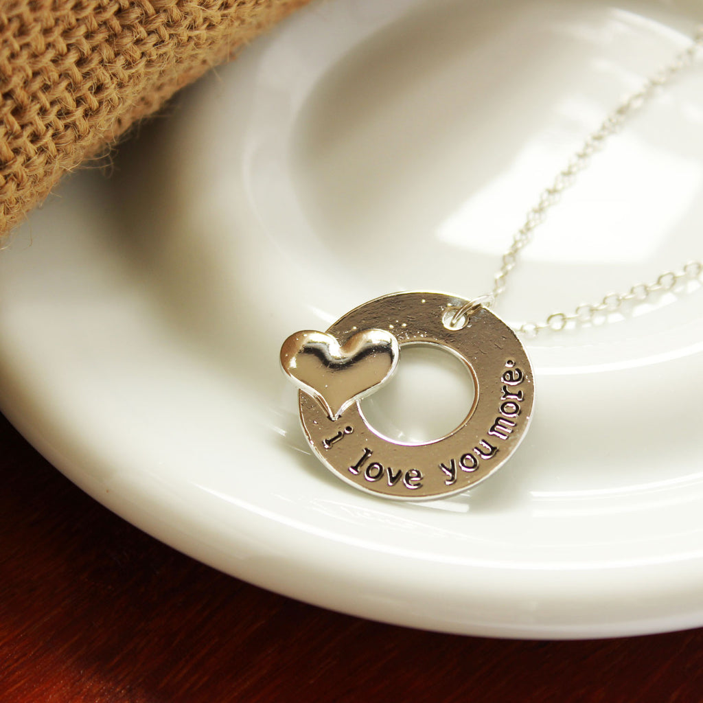 I Love You More Silver Plated Pendant
