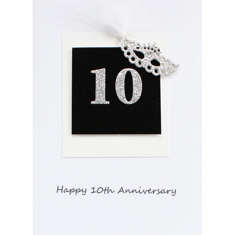Silver Mask 10 Year Anniversary Card
