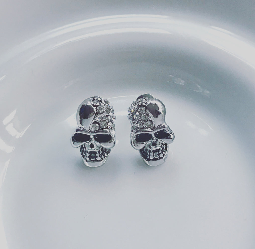 Island Crystal Skull Earrings 