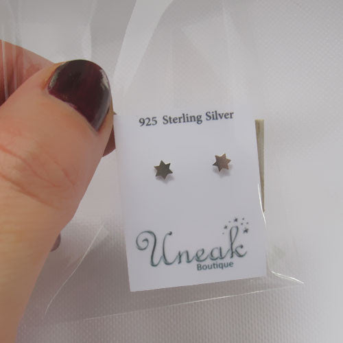 Small Sterling Silver Star Stud Earrings