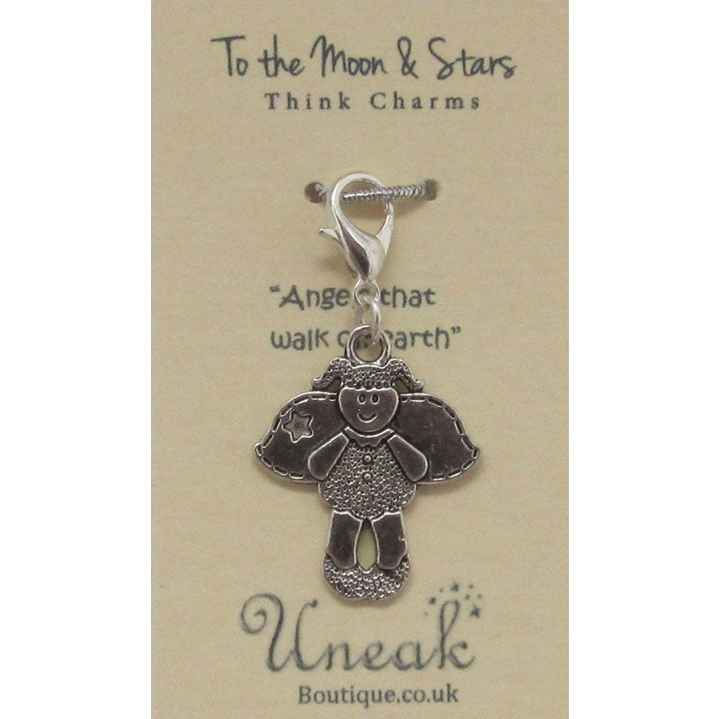 Silver Plated Angels on Earth Clip Charm