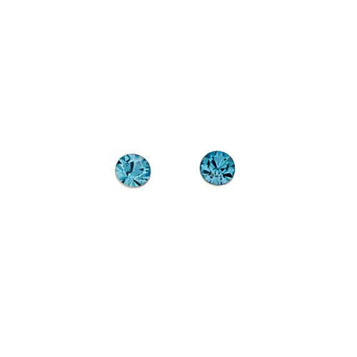 Mini Aquamarine Crystal Stud Earrings