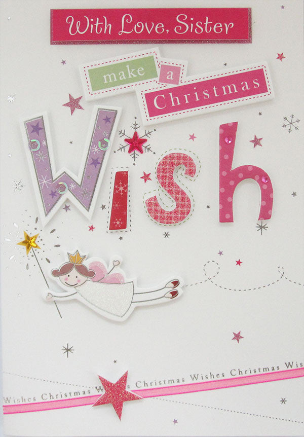 Make a Wish Sister Christmas Card