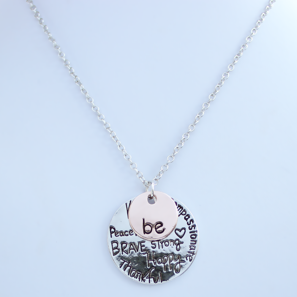 Be Brave Silver and Rose Gold Plated Pendant