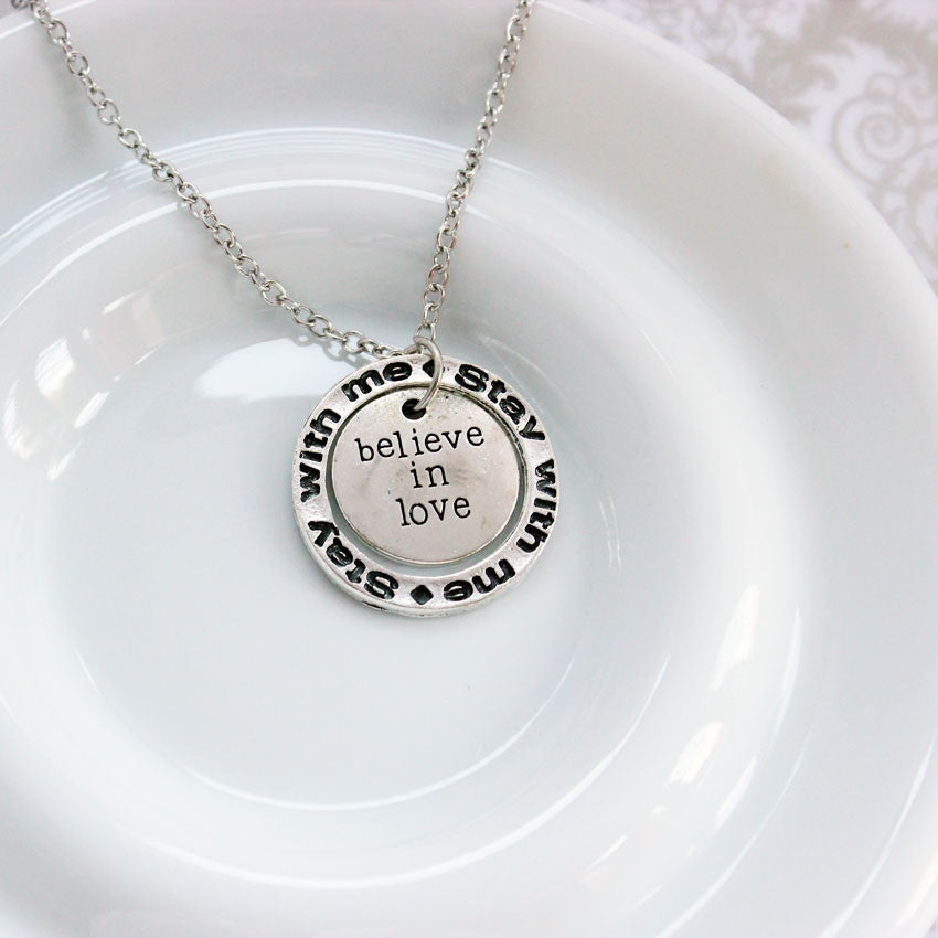 Believe in Love Silver Plated Pendant