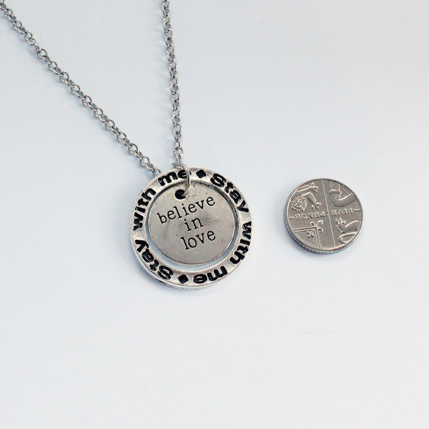 Believe in Love Silver Plated Pendant