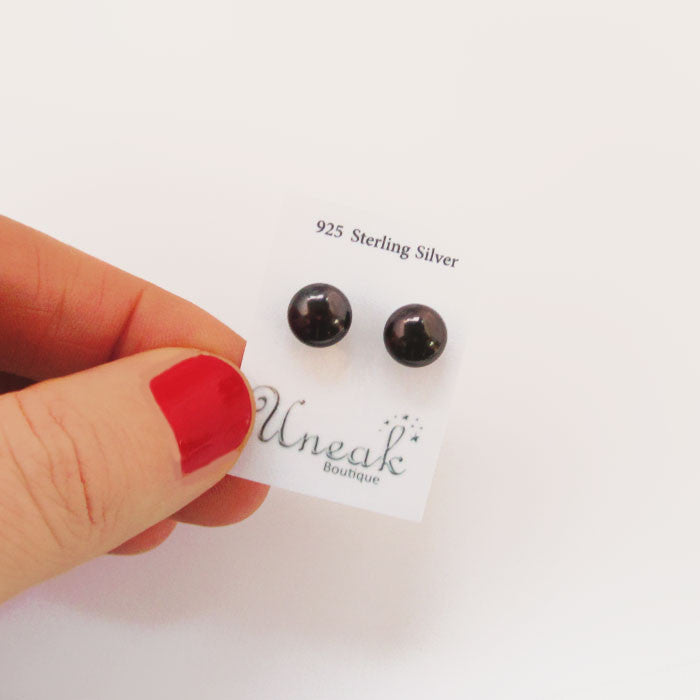 Black Freshwater Pearl Earrings