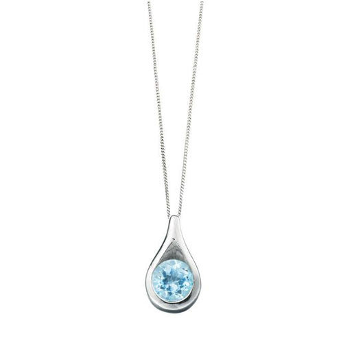 Natural London Blue Topaz Pendant Necklace Fine Jewelry Women Party Gift  S925 Sterling Silver Dragon Design