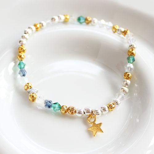 Bollywood Green and Gold Beaded Bracelet