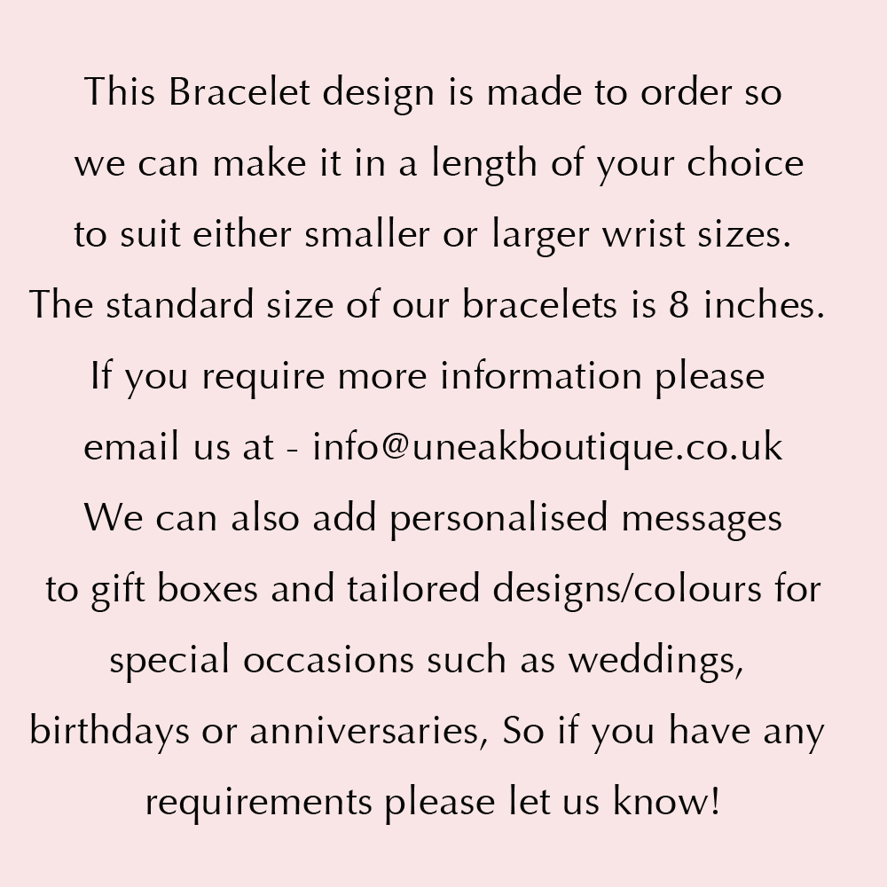 Handmade Bracelet Size and Design Information
