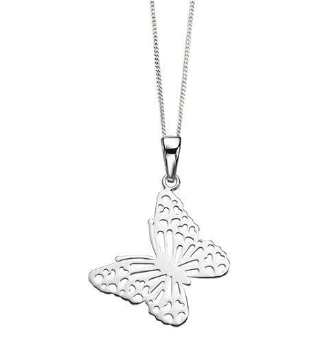 Small Openwork Silver Butterfly Pendant