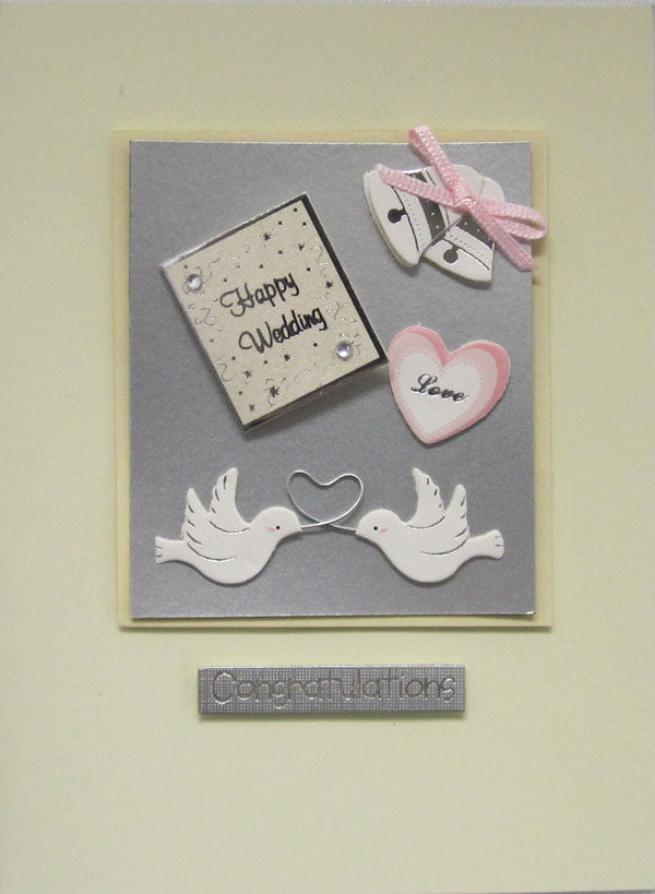 White Doves Congratulations Wedding Card