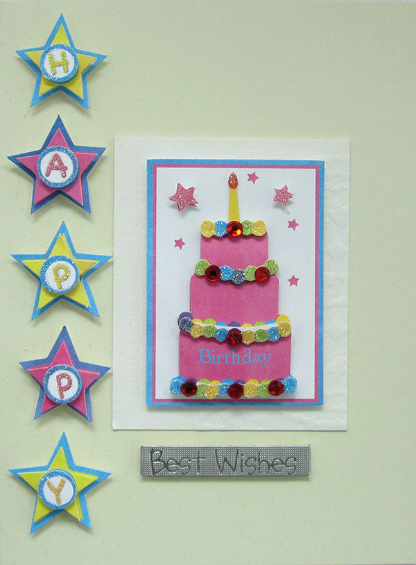 Tiered Cake Handmade Birthday Card