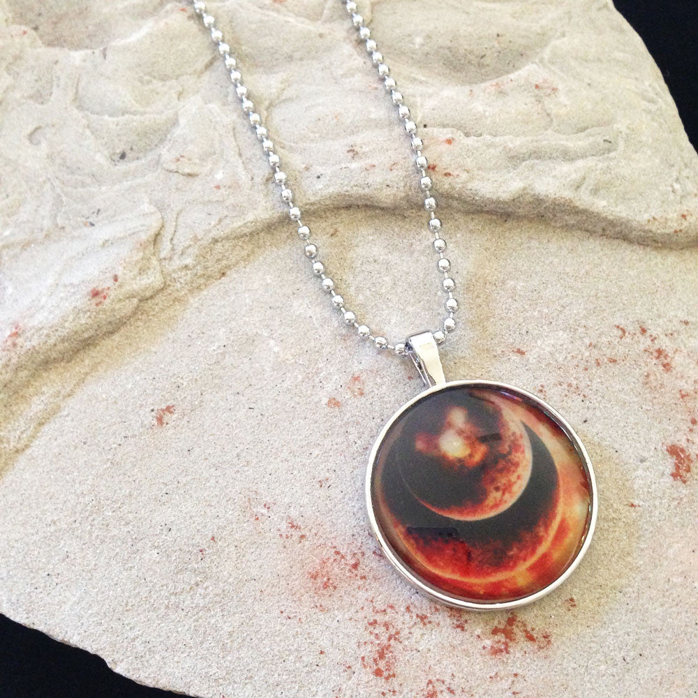 Cabochon Blood Moon Halloween Necklace