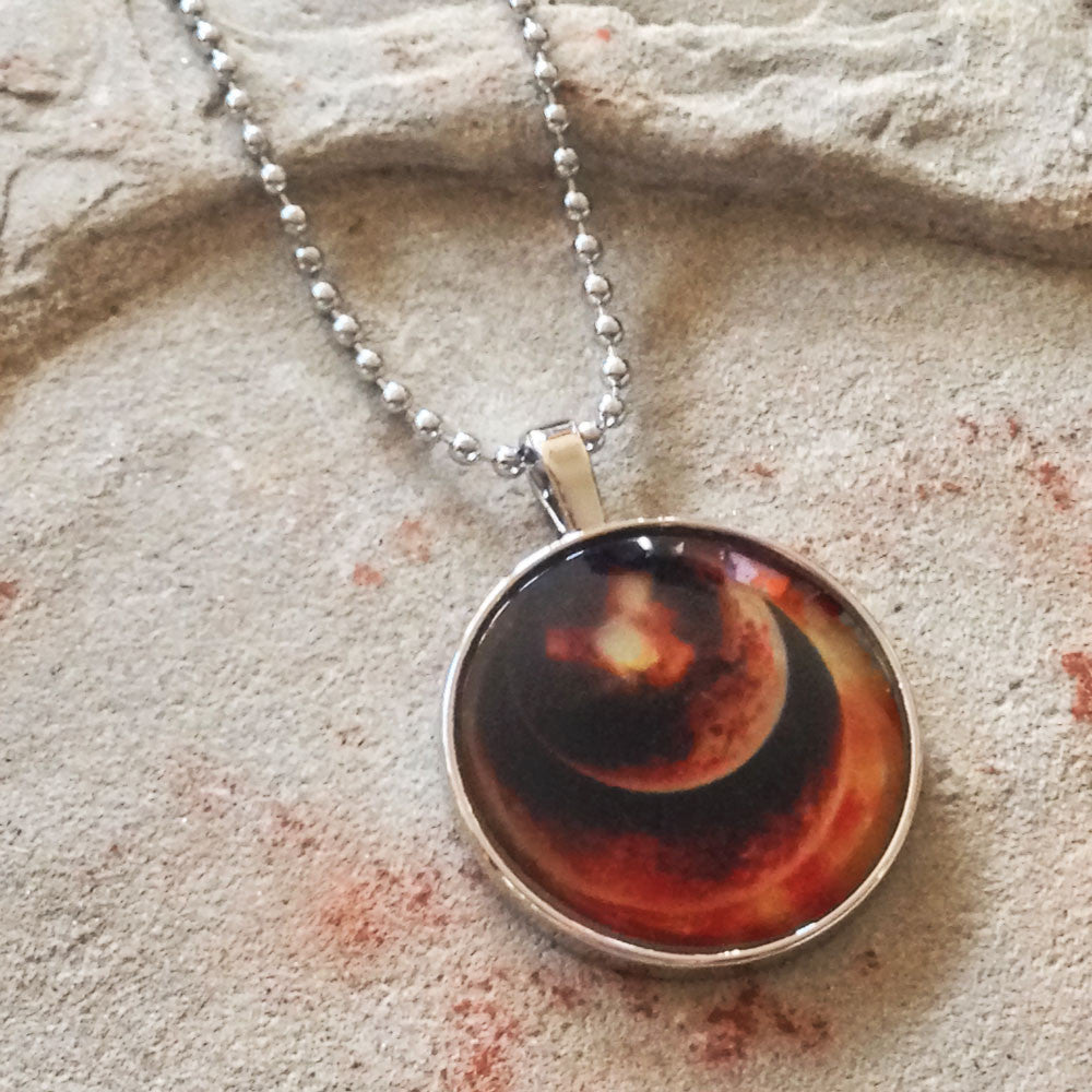 Cabochon Blood Moon Halloween Necklace