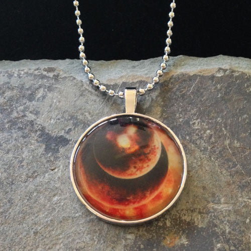 Cabochon Blood Moon Halloween Necklace