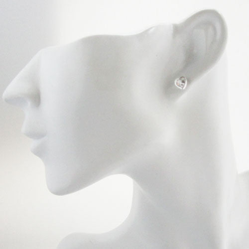Calista Silver Cubic Zirconia Heart Earrings